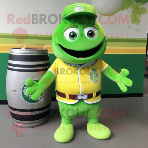 Limegrønn grønn øl maskot...