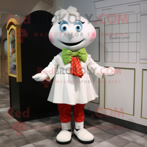 nan Pepper mascot costume character dressed with a Dress Pants and Bow ties