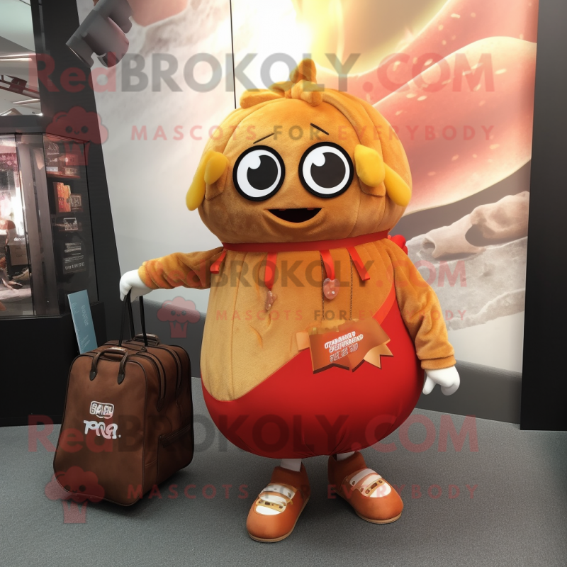 Rust Potato mascot costume character dressed with a Mini Skirt and Handbags Rust Potato mascot costume character dressed with a Mini Skirt and Handbags