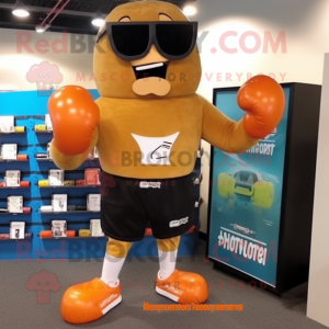 Black Boxing Glove mascot costume character dressed with a Board Shorts and Reading glasses