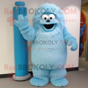 Sky Blue Yeti mascotte...