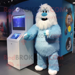 Himmelblå Yeti maskot...