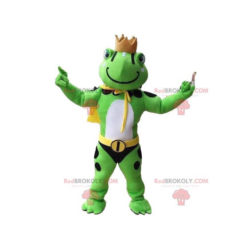 Mascotte de grenouille, costume de roi, déguisement héros -