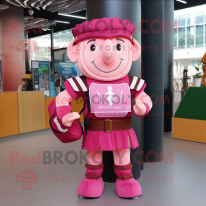 Pink romersk soldat maskot...