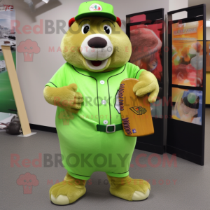 Lime Green Beaver maskot...