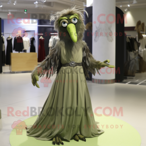 Olive Harpy mascot costume character dressed with a Ball Gown and Belts