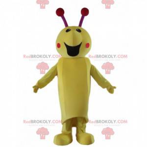 Insect mascotte, rups kostuum, gigantisch geel insect -