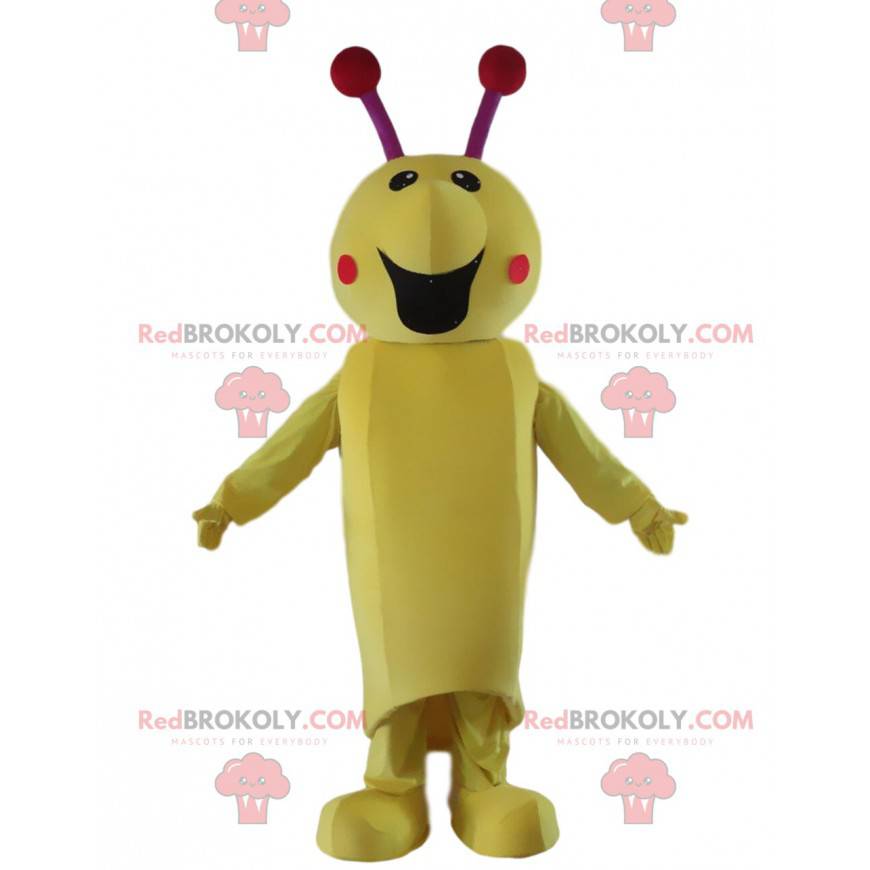 Insect mascot, caterpillar costume, giant yellow insect -