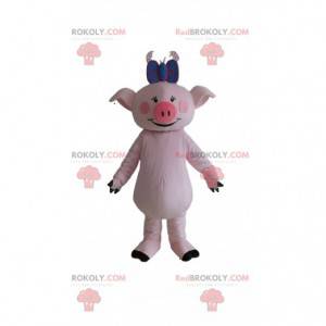 Mascote porco, fantasia de porca, porco rosa gigante -