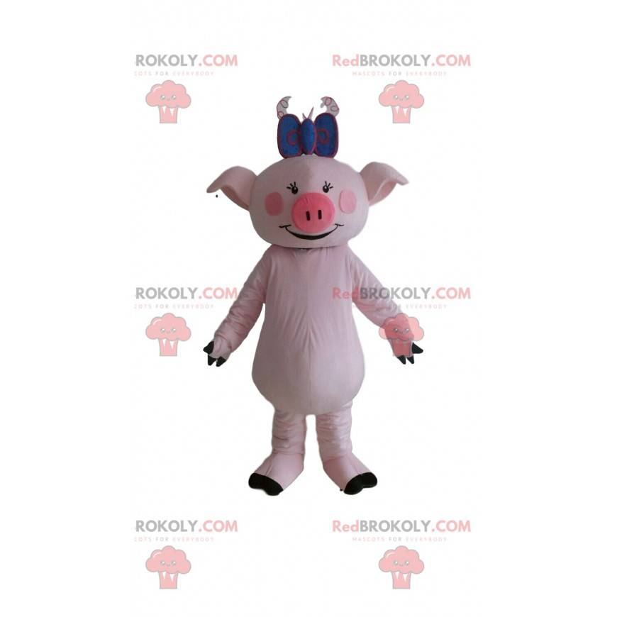 Maskotka świnia, kostium lochy, gigantyczna różowa świnia -