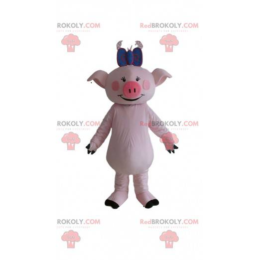 Mascota de cerdo, disfraz de cerda, cerdo rosa gigante -