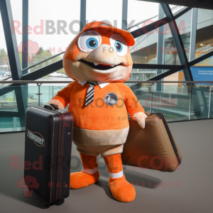 Oranje zalm mascotte...