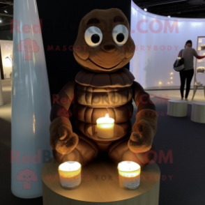 Brown Scented Candle mascot costume character dressed with a Turtleneck and Anklets