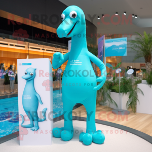 Cyan Brachiosaurus mascotte...