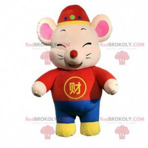Mascote de rato, fantasia asiática, ano novo chinês -