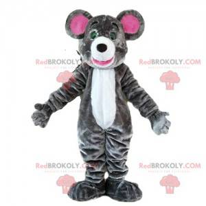 Mascotte de souris grise, costume de rongeur, mascotte de rat -