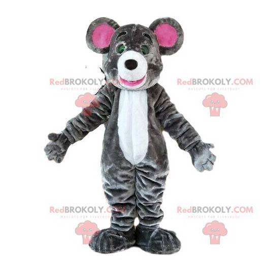 Mascotte de souris grise, costume de rongeur, mascotte de rat -