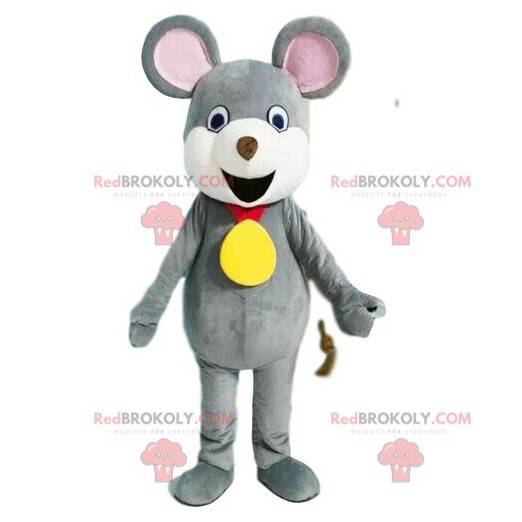 Mascote de rato cinza, fantasia de roedor, mascote de rato -