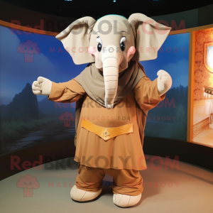 Mascotte d'Éléphant beige...