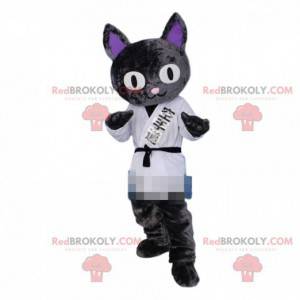 Mascote de gato, fantasia de judoca, fantasia de carateca -