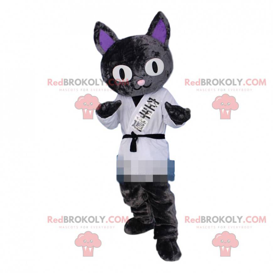 Mascotte de chat, costume de judoka, déguisement de karatéka -