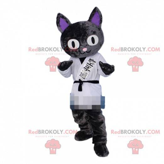 Mascota gato, disfraz de judoka, disfraz de karateka -