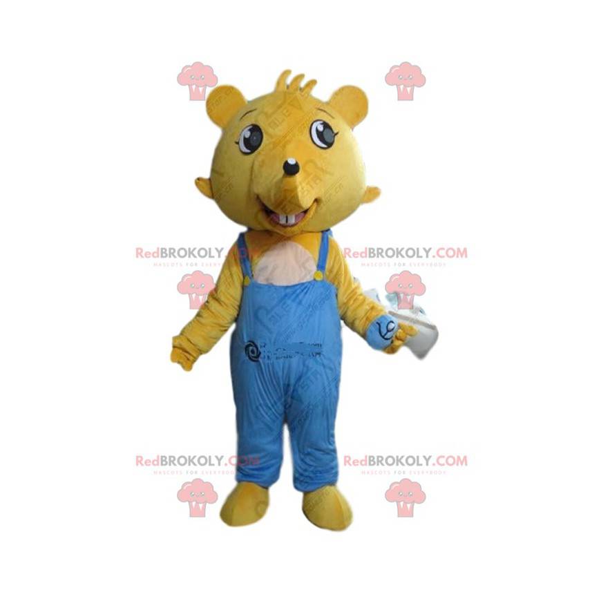Yellow mouse mascot, rat costume, rodent costume -