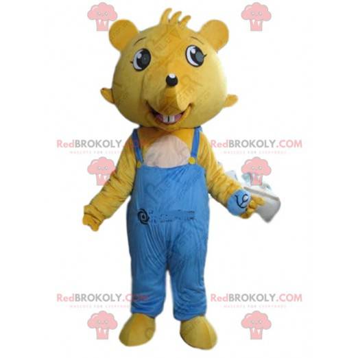 Yellow mouse mascot, rat costume, rodent costume -