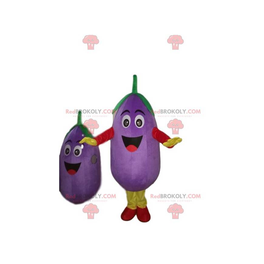 Aubergine mascotte, groentekostuum, seizoensgroente -