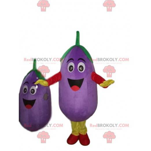 Aubergine mascotte, groentekostuum, seizoensgroente -