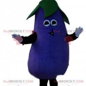 Aubergine mascotte, groentekostuum, gigantische aubergine -