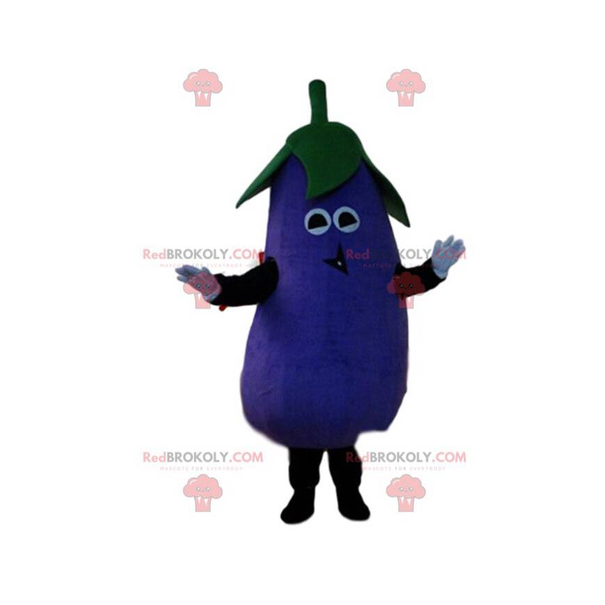 Aubergine mascotte, groentekostuum, gigantische aubergine -