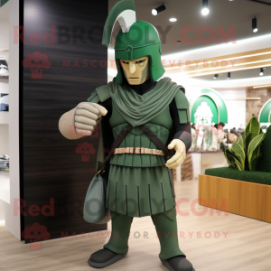Grön Spartan Soldier maskot...