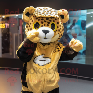 Guld Leopard maskot kostym...