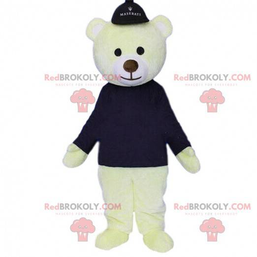 Mascote de urso polar, urso polar, fantasia de urso de pelúcia