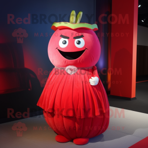 Red Melon maskot kostume...