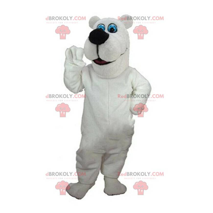 Hvit bamse maskot, hvit bjørn kostyme, polar dyr - Hvit bamse maskot, hvit bjørn kostyme, polar dyr -