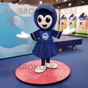 Navy Ping Pong Table mascot costume character dressed with a Circle Skirt and Shoe laces