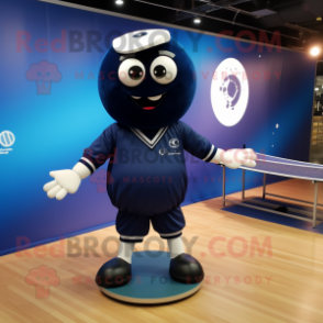 Navy Ping Pong Table mascot costume character dressed with a Circle Skirt and Shoe laces