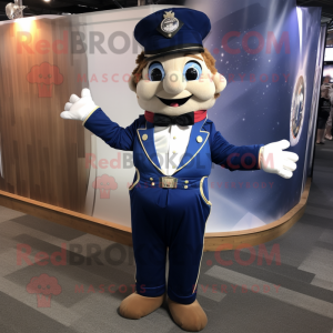 Navy Magician mascot costume character dressed with a Romper and Suspenders