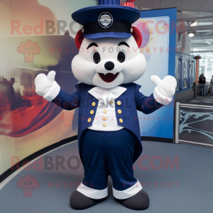 Navy Magician mascot costume character dressed with a Romper and Suspenders