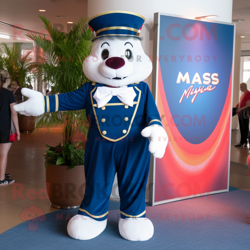 Navy Magician mascot costume character dressed with a Romper and Suspenders