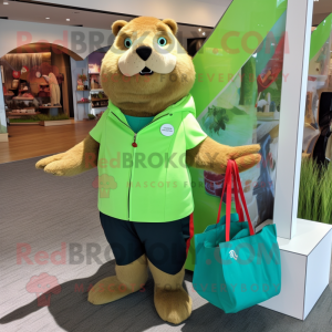 Lime Green Beaver maskot...