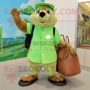 Lime Green Beaver mascotte...