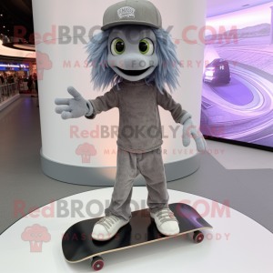 Grå Skateboard maskot...