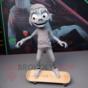 Grå Skateboard maskot...