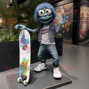 Grå skateboard maskot drakt...