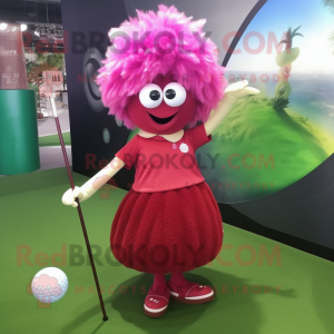 Magenta golfbal mascotte...