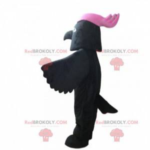 Mascotte uccello nero, costume da corvo, travestimento da