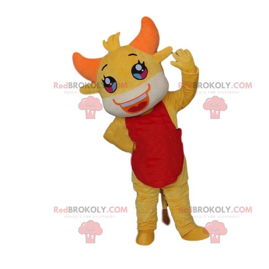 Yellow tiger mascot, yellow animal costume, yellow costume -
